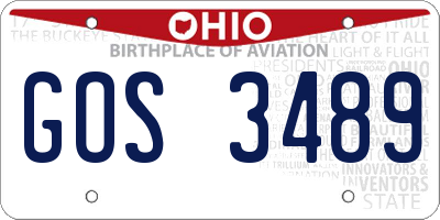 OH license plate GOS3489