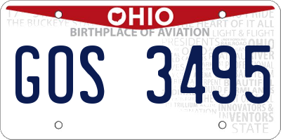 OH license plate GOS3495