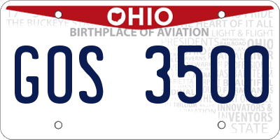 OH license plate GOS3500