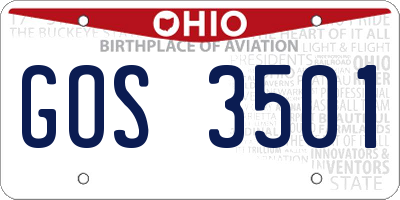 OH license plate GOS3501