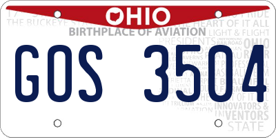 OH license plate GOS3504