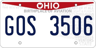 OH license plate GOS3506