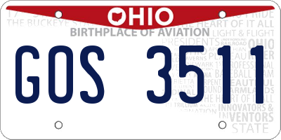OH license plate GOS3511