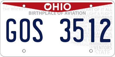 OH license plate GOS3512