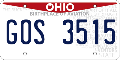 OH license plate GOS3515