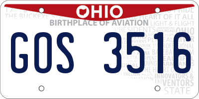 OH license plate GOS3516