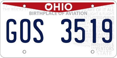 OH license plate GOS3519
