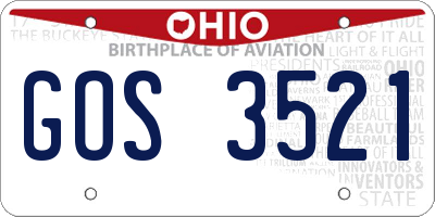 OH license plate GOS3521