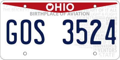 OH license plate GOS3524