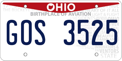 OH license plate GOS3525