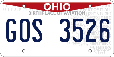 OH license plate GOS3526