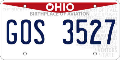 OH license plate GOS3527