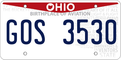 OH license plate GOS3530