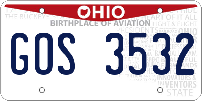 OH license plate GOS3532