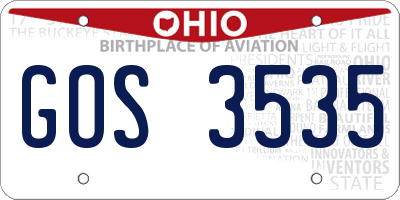 OH license plate GOS3535