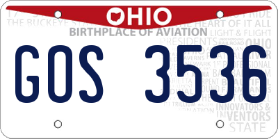 OH license plate GOS3536