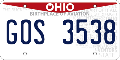 OH license plate GOS3538