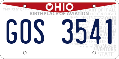 OH license plate GOS3541