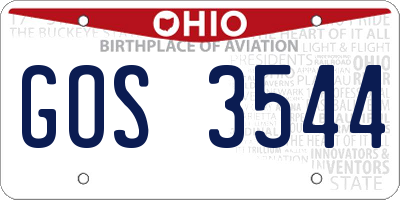 OH license plate GOS3544