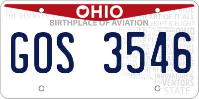 OH license plate GOS3546