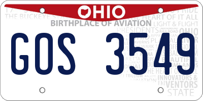 OH license plate GOS3549
