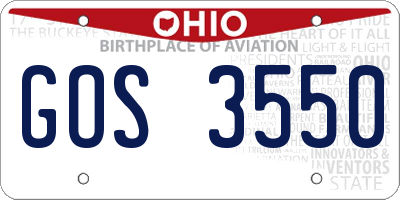 OH license plate GOS3550