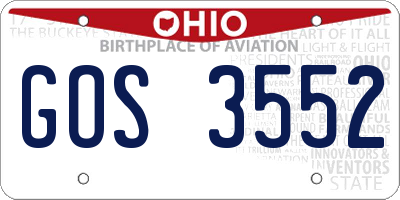 OH license plate GOS3552