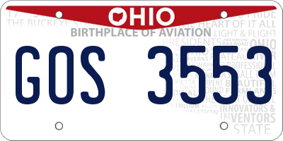 OH license plate GOS3553