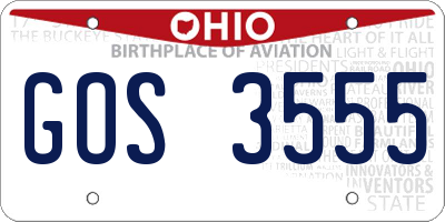 OH license plate GOS3555