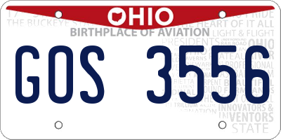 OH license plate GOS3556