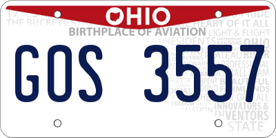 OH license plate GOS3557