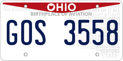 OH license plate GOS3558