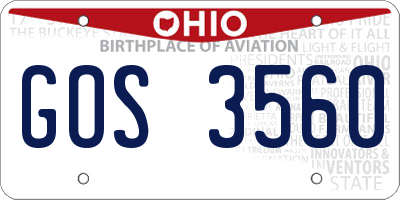OH license plate GOS3560