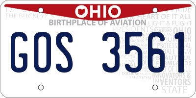 OH license plate GOS3561