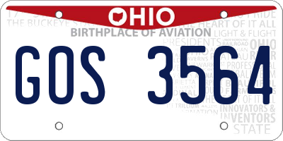 OH license plate GOS3564
