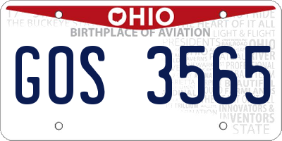OH license plate GOS3565