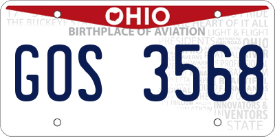 OH license plate GOS3568