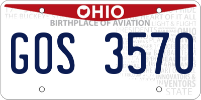 OH license plate GOS3570
