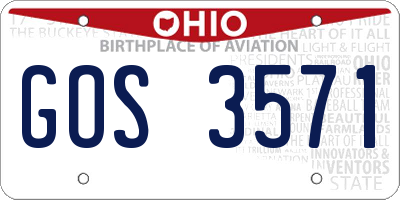 OH license plate GOS3571