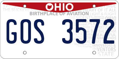 OH license plate GOS3572