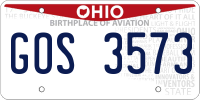 OH license plate GOS3573