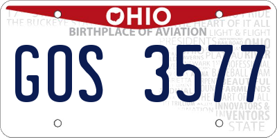 OH license plate GOS3577