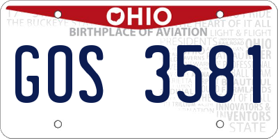 OH license plate GOS3581