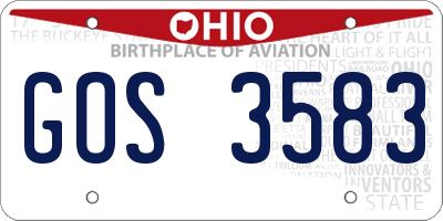 OH license plate GOS3583