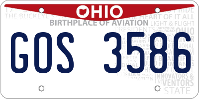 OH license plate GOS3586
