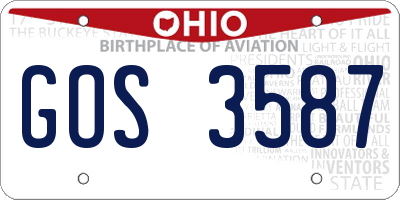 OH license plate GOS3587