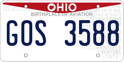 OH license plate GOS3588