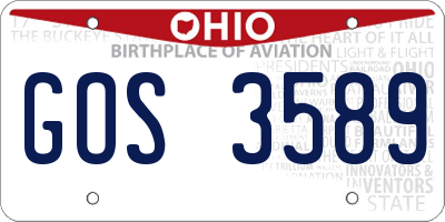 OH license plate GOS3589