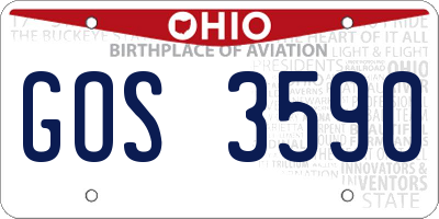 OH license plate GOS3590