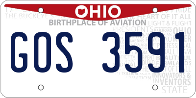 OH license plate GOS3591
